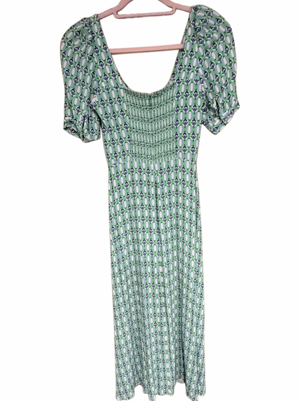 Favorite Daughter Green Printed Midi Dress with Tie Front - Picture 5 of 7